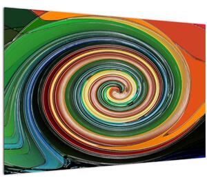 Abstraktný obraz - farebná špirála (90x60 cm)