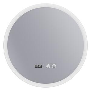 Erga Deam, okrúhle LED zrkadlo 50cm, 3 farby svetla, predné osvetlenie, vyhrievacia podložka proti zapareniu, ERG-V01-Deam-5050-CL