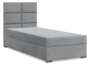 Čalúnená posteľ CALVI Velvet 90×200 cm svetlosivá