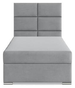 Čalúnená posteľ CALVI Velvet 90×200 cm svetlosivá