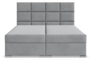 Manželská posteľ CALVI Velvet 140×200 cm svetlosivá