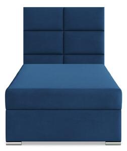 Čalúnená posteľ CALVI Velvet 90×200 cm tmavomodrá