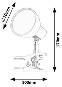 Rabalux NOAH LED lampička s klipom 5W | 360lm | 3000K - čierna