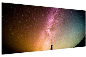 Obraz - obloha plná hviezd (120x50 cm)