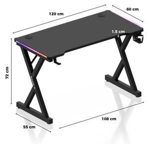 Herný stôl Hero 2.3 RGB čierny
