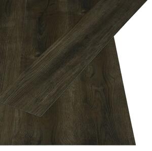 Samolepiace podlahové dosky 4,46 m², 3 mm, PVC, tmavohnedé