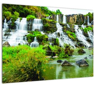 Obraz - vodopády so zeleňou (70x50 cm)
