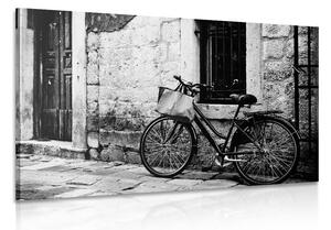 Obraz retro bicykel v čiernobielom prevedení