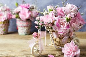 Obraz romantický ružový karafiát vo vintage nádychu