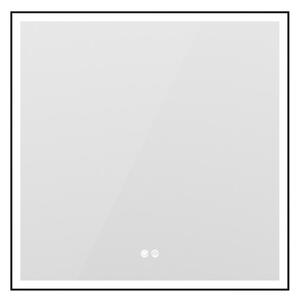 Erga Samira, LED zrkadlo 80x80cm v čiernom ráme, 2415 lm, 3 farby svetla, predné/zadné osvetlenie, ERG-V01-SAMIRA-8080-BK