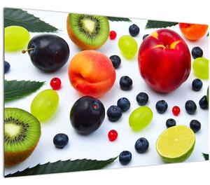 Obraz ovocia s kvapkami vody (90x60 cm)