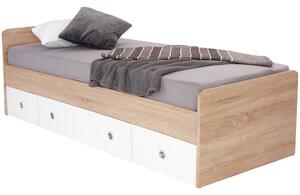 POSTEĽ S ÚLOŽNÝM PRIESTOROM, 90/200 cm, biela, dub sonoma MID.YOU - Online Only detský nábytok, Online Only