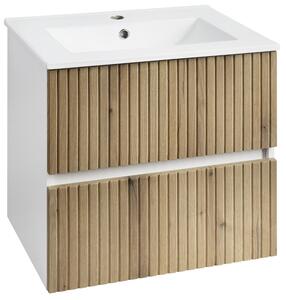 Aqualine Aqualine, PANEDA STRIP umývadlová skrinka 59,5x55x45,2cm, dub emporio, PN360