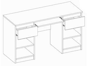 Písací stôl Cali N6 dub sonoma / biela