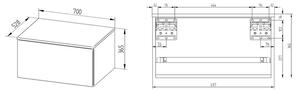 Mereo Ponte, kúpeľňová skrinka 70 cm Ponte, kúpeľňová skrinka 70 cm, dub Variant: Ponte, koupelnová skříňka 70 cm, dub