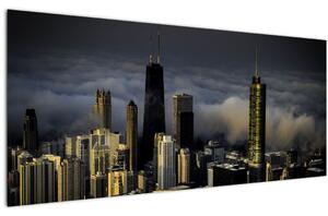 Obraz mesta v oblakoch (120x50 cm)