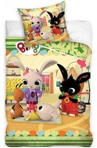Detské posteľné obliečky Zajačik Bing, Flop, Coco a Charlie - 100% bavlna - 70 x 90 cm + 140 x 200 cm