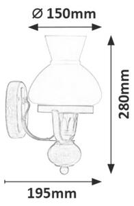Rabalux PETRONEL nástenná lampa 60W/E27/IP20 - tmavé drevo, čierna