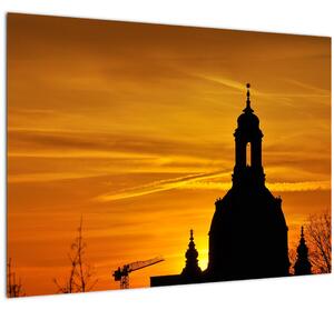 Obraz kostola pri západe slnka (70x50 cm)
