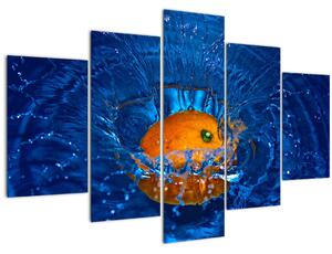 Obraz - pomaranč vo vode (150x105 cm)