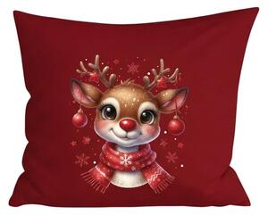 3D obliečka na vankúš z mikrovlákna MERRY FAWN 45x45 cm, červený