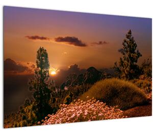 Obraz prírody pri západe slnka (90x60 cm)