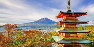 Obraz výhľad na Chureito Pagoda a horu Fuji