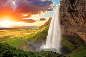 Obraz nádherný vodopád na Islande