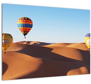 Obraz - lietajúce balóny v púšti (70x50 cm)