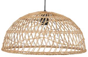 Závesná lampa prírodná béžová otvorené ratanové tienidlo boho dizajn osvetlenie do interiéru