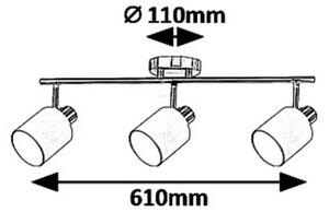 Rabalux NATINA stropné bodové svietidlo max. 3x25W | E14 | IP20 - chróm