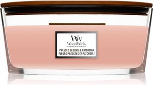 Woodwick Pressed Blooms & Patchouli vonná sviečka s dreveným knotom (hearthwick) 453,6 g