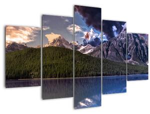 Obraz jazera a hôr (150x105 cm)