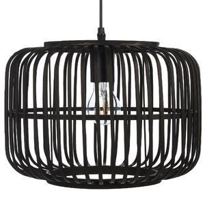 Závesná lampa čierna bambusové tienidlo nastaviteľná šnúra boho dizajn osvetlenie do interiéru