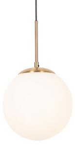 Art Deco závesná lampa zlatá s opálovým sklom - Flore