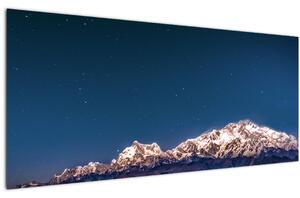 Obraz hôr a nočnej oblohy (120x50 cm)