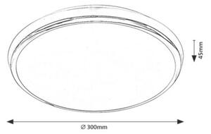 Rabalux LED RGB Stmievateľné kúpeľňové stropné svietidlo 18W/30cm/3000-6500K/IP44/diaľkové osvetlenie