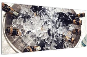 Obraz - šampanské v ľade (120x50 cm)