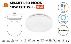 Stmievateľné stropné svietidlo SMART LED MOON 18W CCT WiFi
