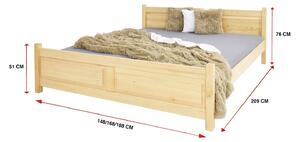 Manželská drevená posteľ Etela - borovica Rozmer: 140x200