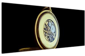 Obraz zlatých vreckových hodiniek (120x50 cm)