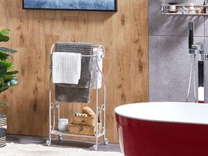 Stojan na uteráky sivý kovový 49 x 91 cm vintage dizajn klasický retro štýl nábytok do kúpeľne