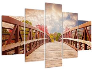 Obraz - drevený most (150x105 cm)