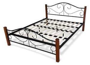 HALMAR Kovová posteľ Violetta 160x200 manželská posteľ biela/čierna