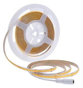 SOLIGHT COB LED pásik, sada s adaptérom, vypínač, 5m, 8W/m, 800lm/m, teplá biela