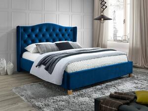 Manželská posteľ Aspen Velvet - modrá