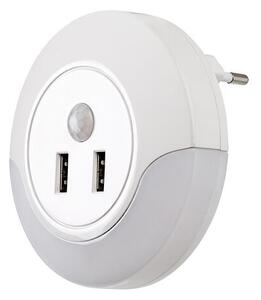 Rabalux DEMBO LED nočné svetlo do zásuvky so senzorom 2xUSB LED/13,9W/230V 3000K