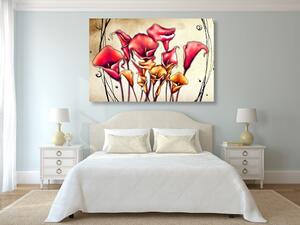 Obraz červené kvety kaly