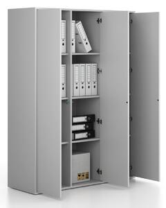 Kancelárska skriňa FRAME, 3x dvere, 1299 x 450 x 1735 mm, PUSH-lock, sivá
