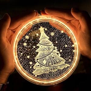 Tutumi LED svetelná ozdoba na okno CHRISTMAS TREE II kruhová biela